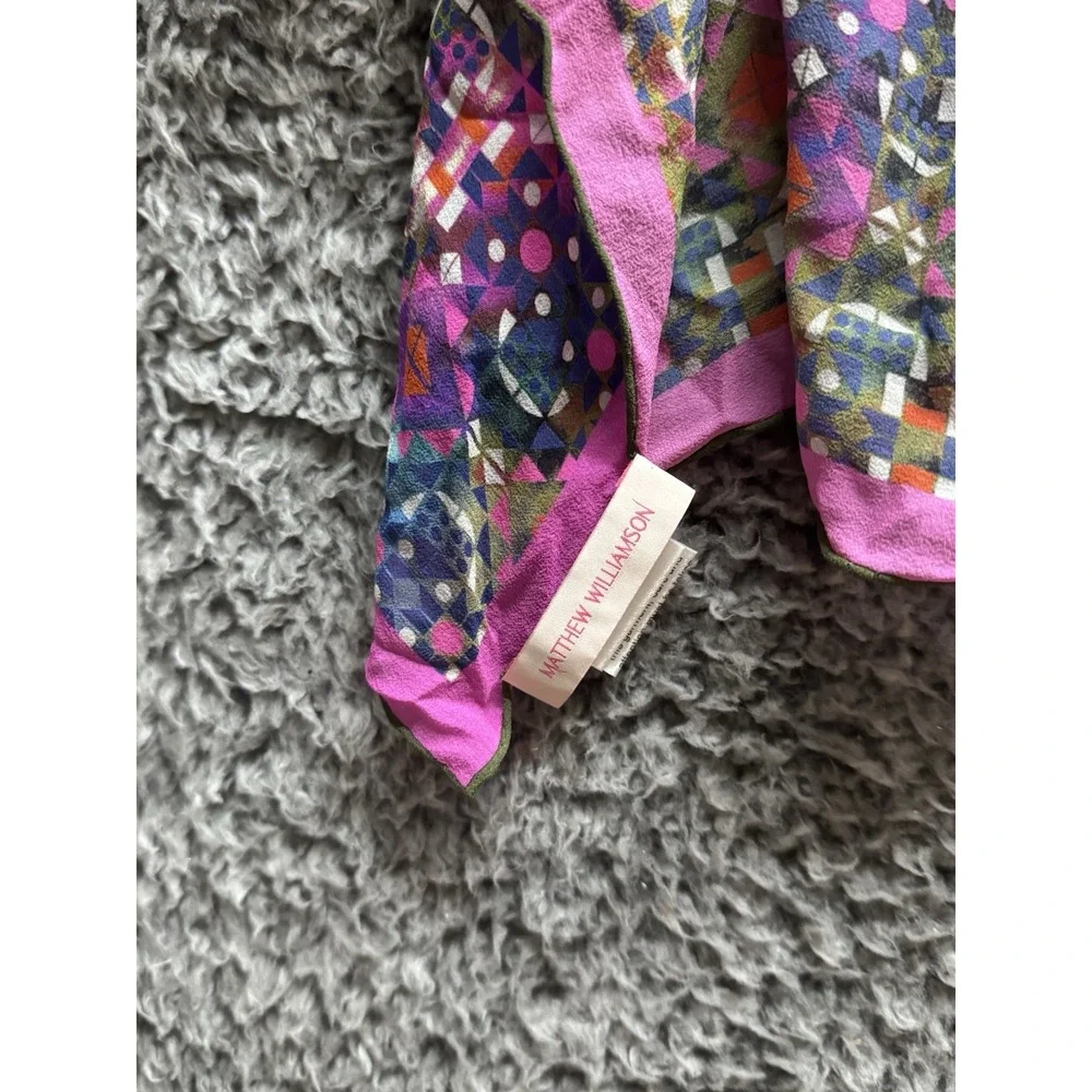 Matthew Williamson, Multicolored‎ 100% Silk Geometric Print Scarf 76